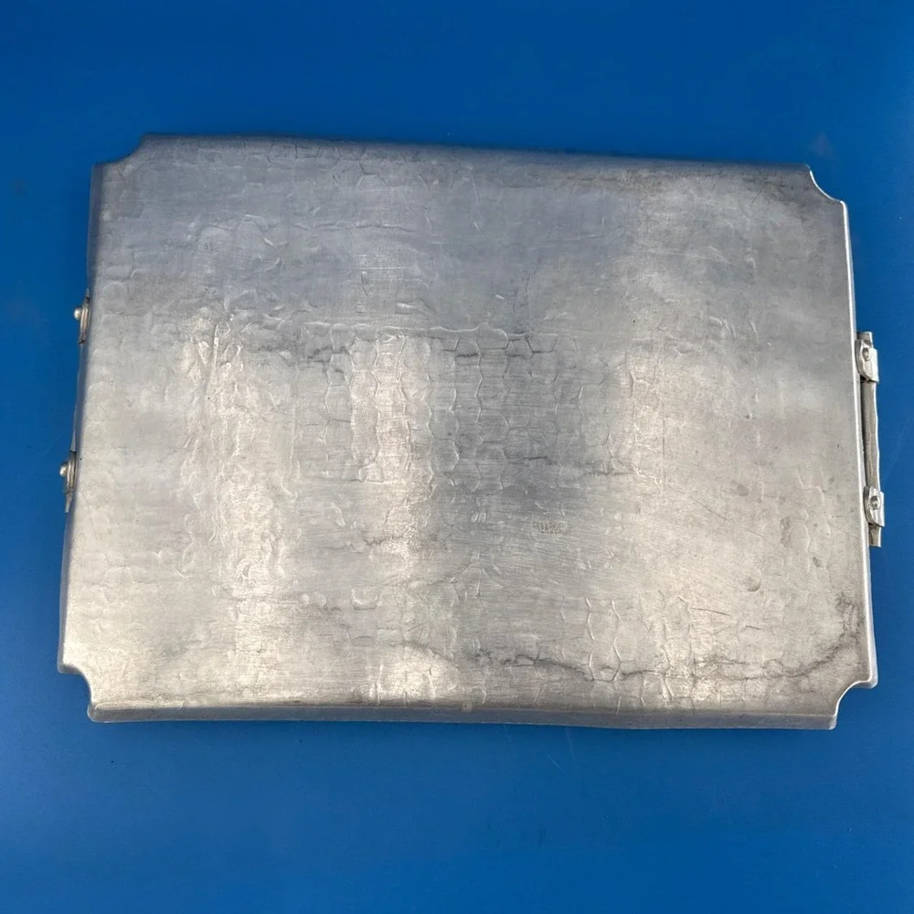 Vintage Aluminum Serving Tray with World Hand Forged Vine Design Forged